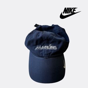 Nike Marlins Adjustable Baseball Cap - Navy Blue - One Size